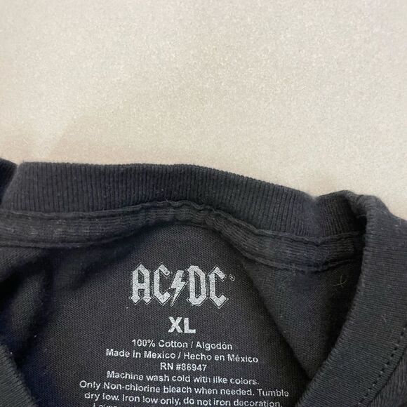 ACDC High Voltage Rock N Roll 1976 Retro Graphic Crop T-shirt Women XL Black - Picture 5 of 5
